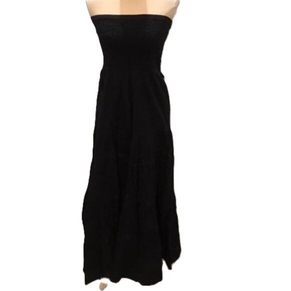 MICHAEL Michael Kors Dresses & Skirts - Michael Kors Black Smocked Bandeau Bodice Tiered Layerd Maxi Dress NWT $150